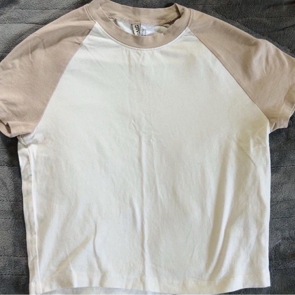 H&M Cream and Tan Crop Top